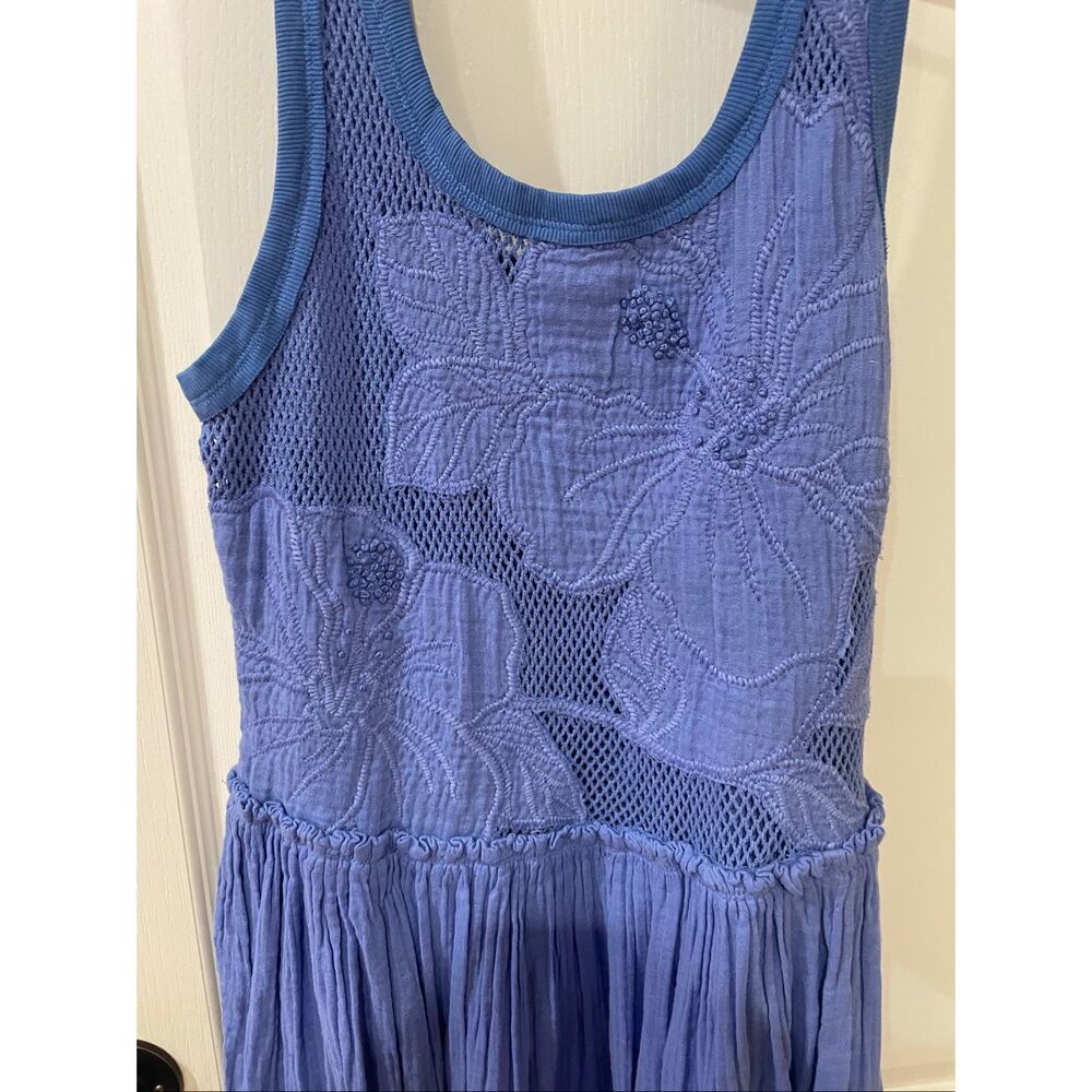 FREE PEOPLE Pearl Floral Maxi dress in Blue Sz Medium NWOT $198 - Picture 5 of 8